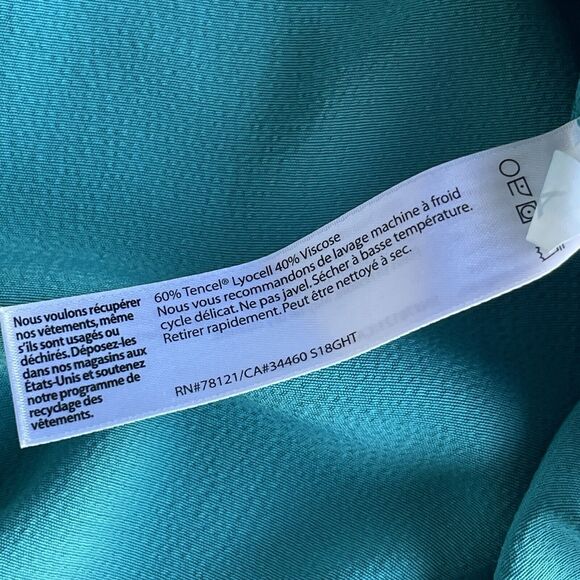 Eileen Fisher Womens Drop Waist Dress Petite Small Casual Turquoise Flowy - Picture 5 of 8